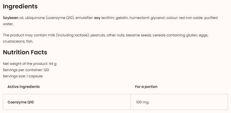CoQ10/Ubichinon 100 mg - 30 gel kapsula
