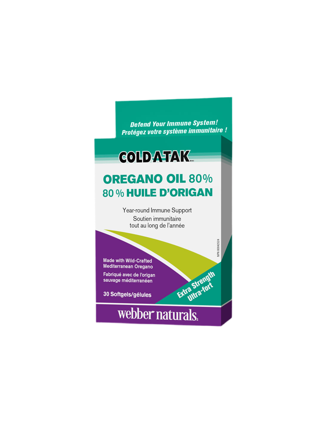Cold-A-Tak® Origano Oil Extra Strength/Origano (ulje/80% karvakrol), 180 mg, 30 mekih kapsula