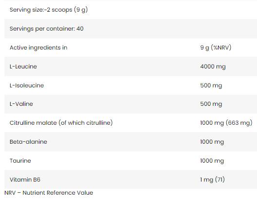 Core BCAA 8:1:1 | s citrulinom & Beta-alanin - 350 grama
