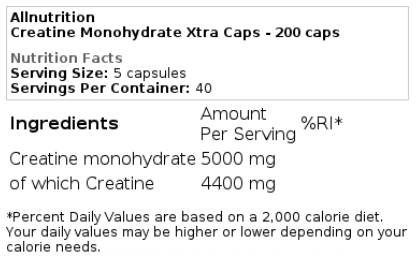 Kreatin monohidrat Xtra Caps 200 kapsula