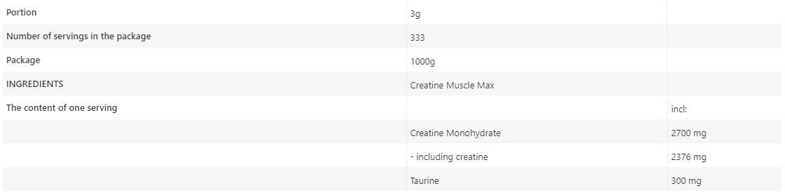 Creatine Muscle Max - 1000 grama