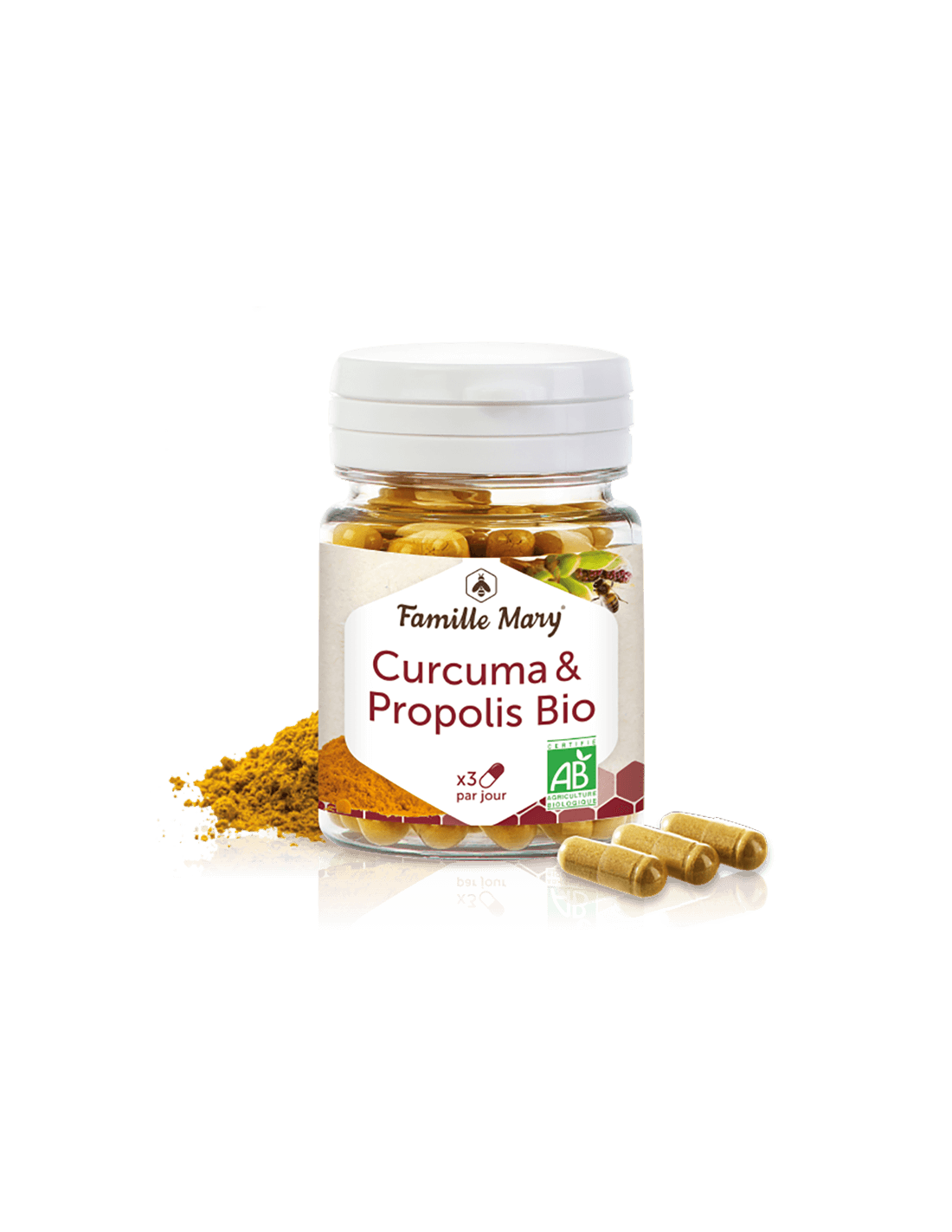 Kurkuma & Propolis Bio/ Kurkuma + bio propolis, 60 Famille Mary kapsula