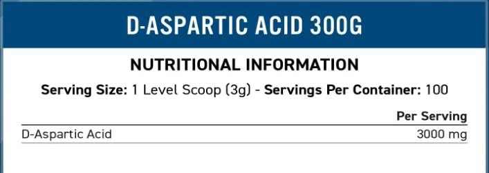D-asparaginska kiselina u prahu 3000 mg - 300 grama