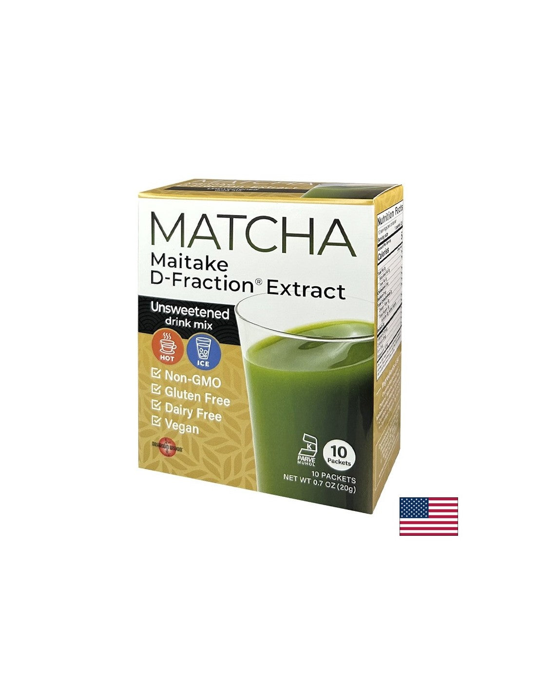 Matcha s ekstraktom maitake D-Fraction®, 10 vrećica