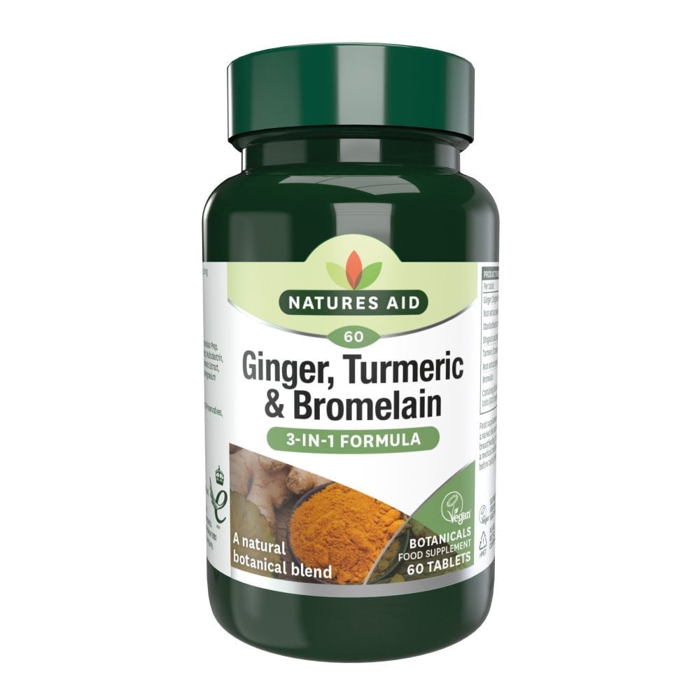 Đumbir, kurkuma & Bromelain 60 tableta NaturesAid