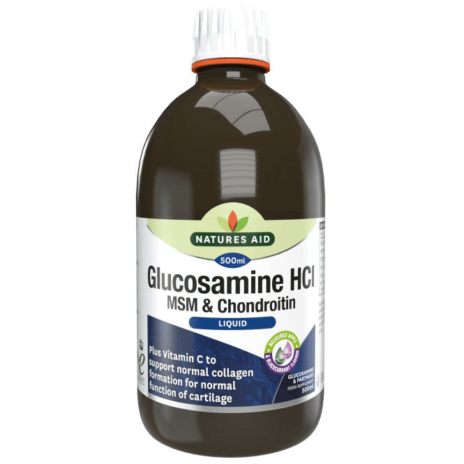 Koncentrirana tekuća formula za zdrave zglobove s glukozaminom, MSM-om i hondroitinom (glukozamin, MSM & Tekući hondroitin) 500 ml NaturesAid