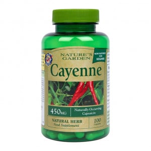 Ljuta kajenska paprika (Cayenne) 450 mg 100 kapsula HOLLAND & BARRETT