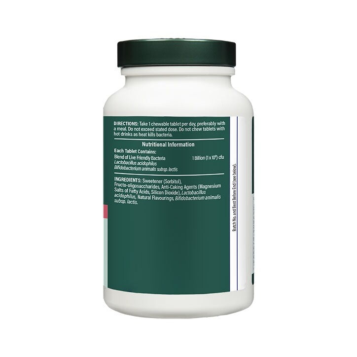 Probiotik s Acidophilusom (Žvakaći Acidophilus Jagoda 1 milijarda) 1 milijarda. 120 žvakaćih tableta HOLLAND & BARRETT