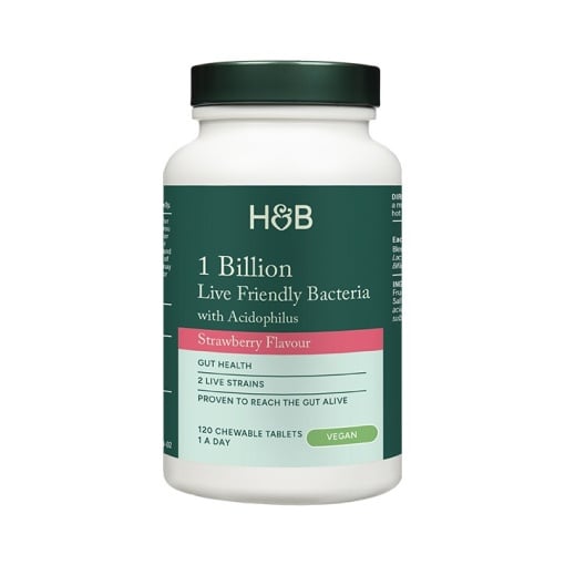 Probiotik s Acidophilusom (Žvakaći Acidophilus Jagoda 1 milijarda) 1 milijarda. 120 žvakaćih tableta HOLLAND & BARRETT