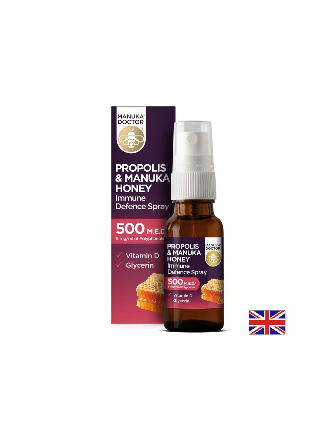 Propolis & Sprej za imunitet s manuka medom/Oralni sprej za imunitet s propolisom i manuka medom 500 MED, 20 ml