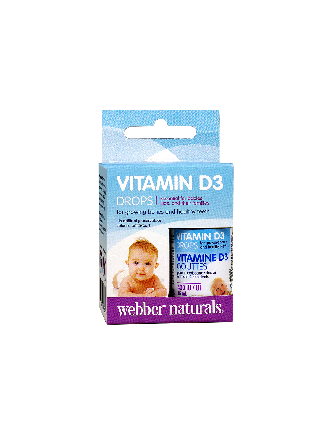 Vitamin D3 za bebe i djecu, 400 IU x 15 ml/ 500 doza