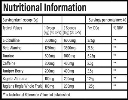 DNFM | Mega Stim Pre-Workout - 320 grama