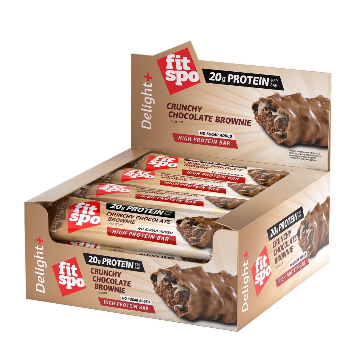 Delight+ Crunchy Protein Bar Chocolate Brownie - 12 x 60 grama