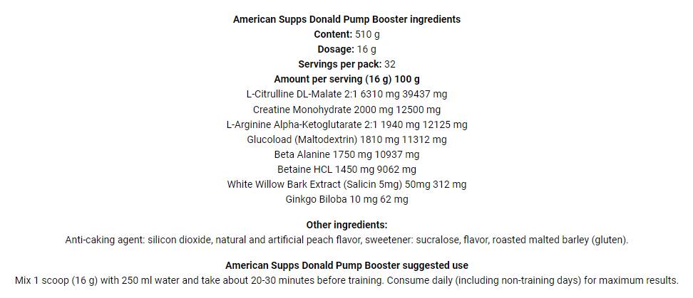 Donald Pump | Učinite svoju pumpu ponovno velikom - 510 grama