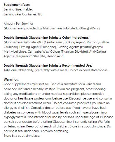 Dvostruka snaga glukozamin sulfata 1000 mg - 120 tableta
