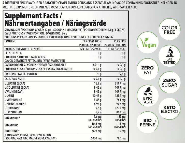 EAA Nano | s elektrolitima & Bioperine - 13 grama