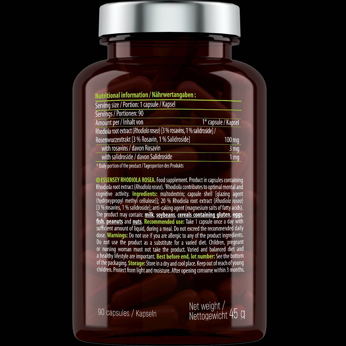 Rhodiola rosea 100 mg - 90 kapsula