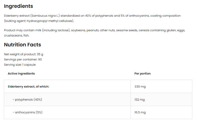 Ekstrakt bazge 330 mg | Vege 90 kapsula