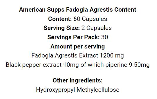 Fadogia Agrestis 1200 mg - 60 kapsula