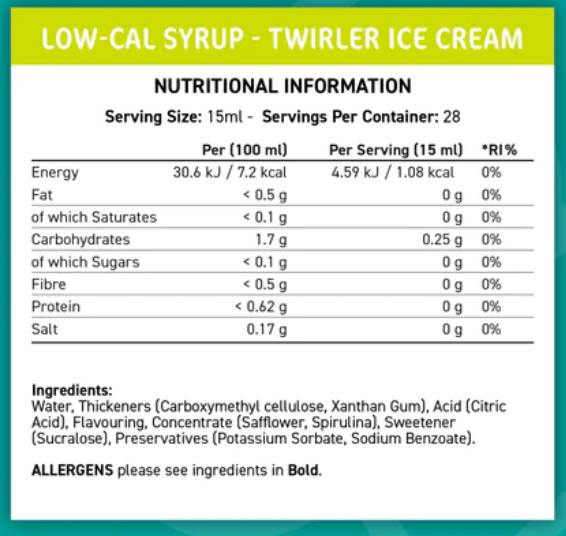 Fit Cuisine Low-Cal sirup | Twirler sladoled - 425 ml