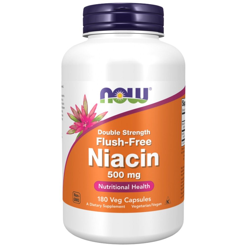 Niacin bez ispiranja 500 mg | Dvostruka snaga - 180 kapsula