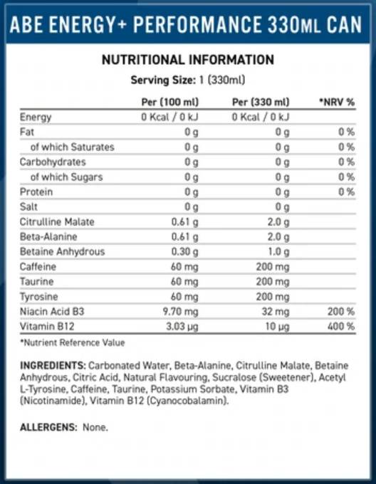 Abe Energy + Performance | Sve crno sve spremno za pijanje-330 ml