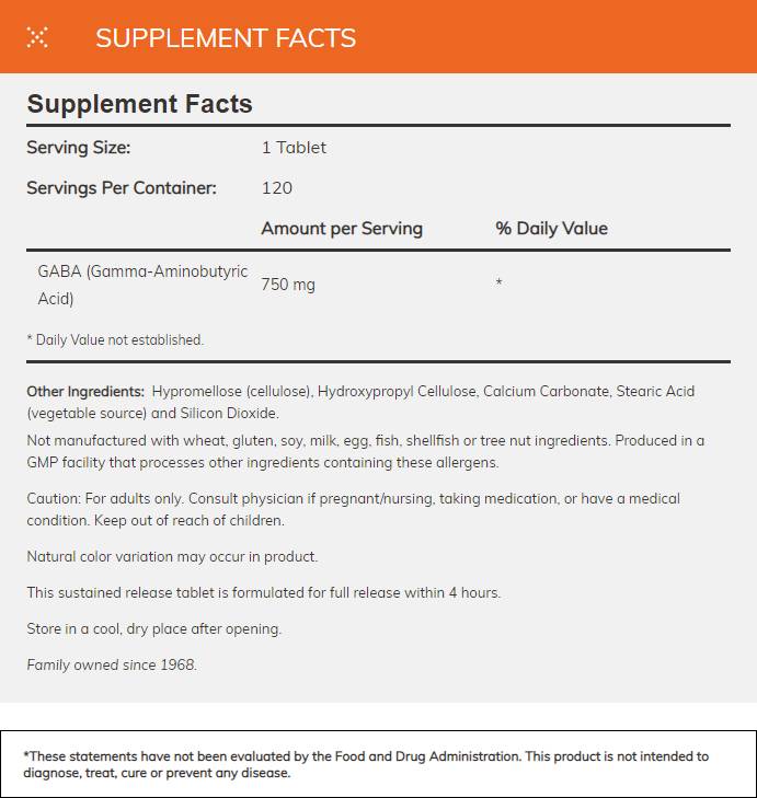 GABA 750 mg/produljeno oslobađanje - 120 tableta