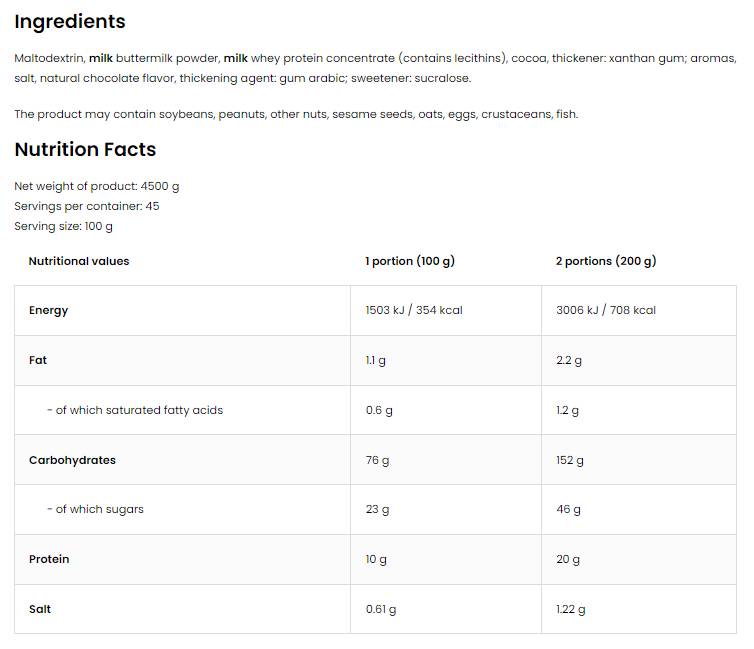 GainLicious/Rapid Mass Gainer 4500 grama