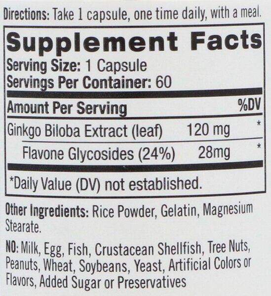 Ginkgo biloba 120 mg./60 kaps.