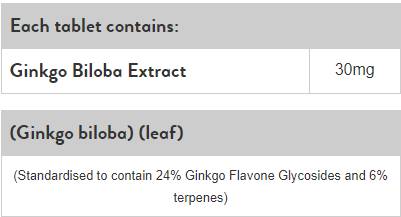 Ginkgo Biloba 30 mg - 120 kapsula