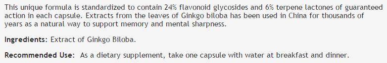 Ekstrakt ginka bilobe 60 mg - 60 kapsula