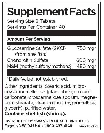 Glukozamin, hondroitin & MSM - Najveća jačina - 120 tableta