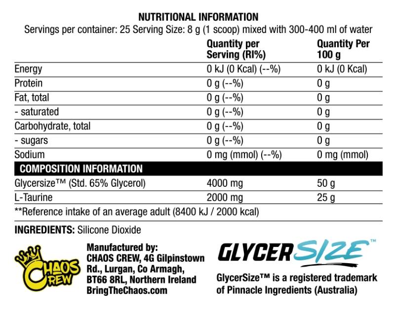 Glycer Swell | Stim Free prije vježbanja - 200 grama