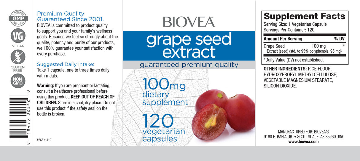 Ekstrakt sjemenki grožđa 100 mg/120 kap