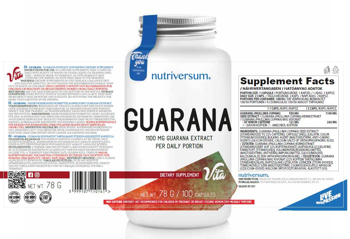 Ekstrakt guarane 550 mg 100 kapsula