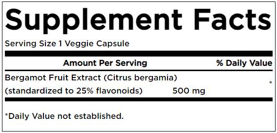 Bergamot ekstrakt 500 mg - 30 kapsula