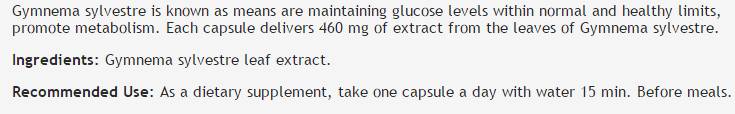 Gymnema Sylvestre Extract 380 mg - 100 kapsula