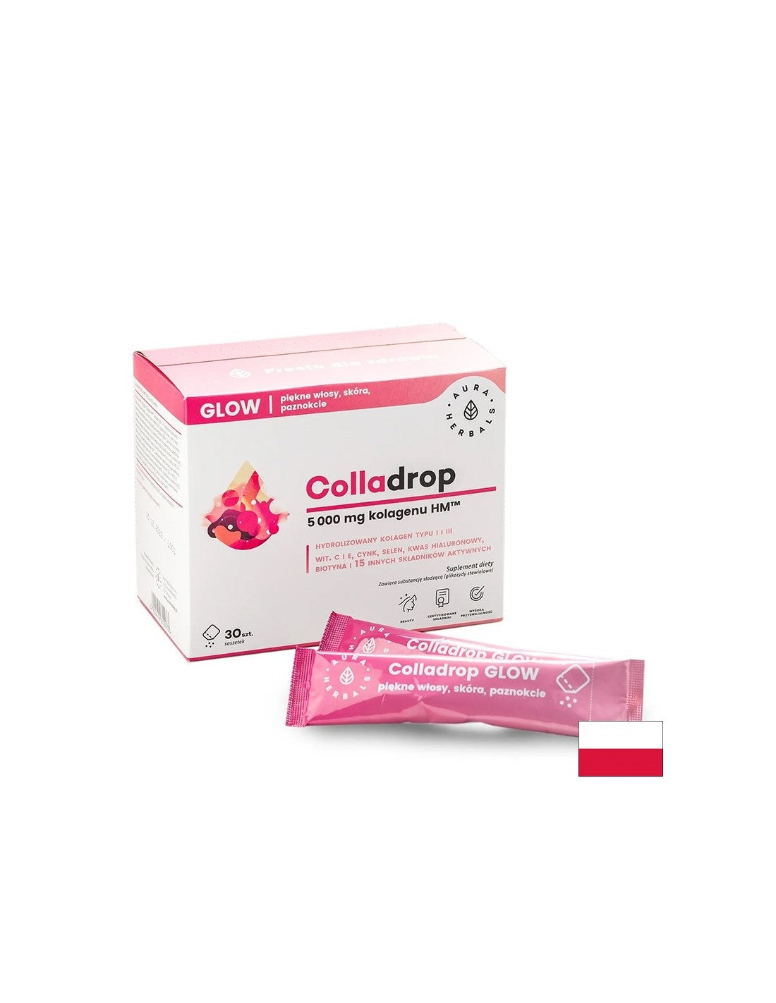 Collagen HM™ za kosu, kožu i nokte (s hijaluronskom kiselinom, vitaminima, mineralima i biljnim ekstraktima), 30 vrećica