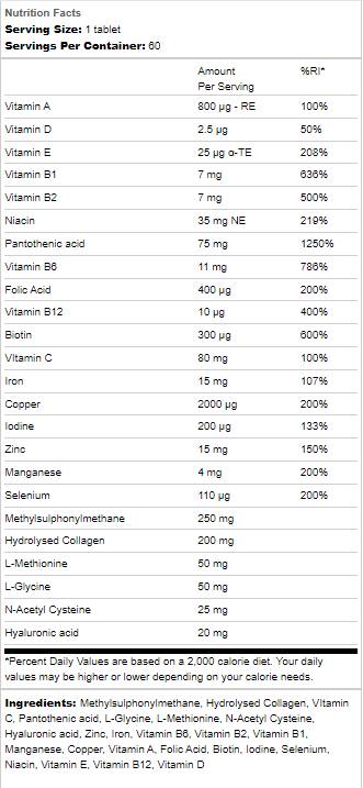 Vitamini za kosu | S biotinom, cinkom i bakrom 60 tableta