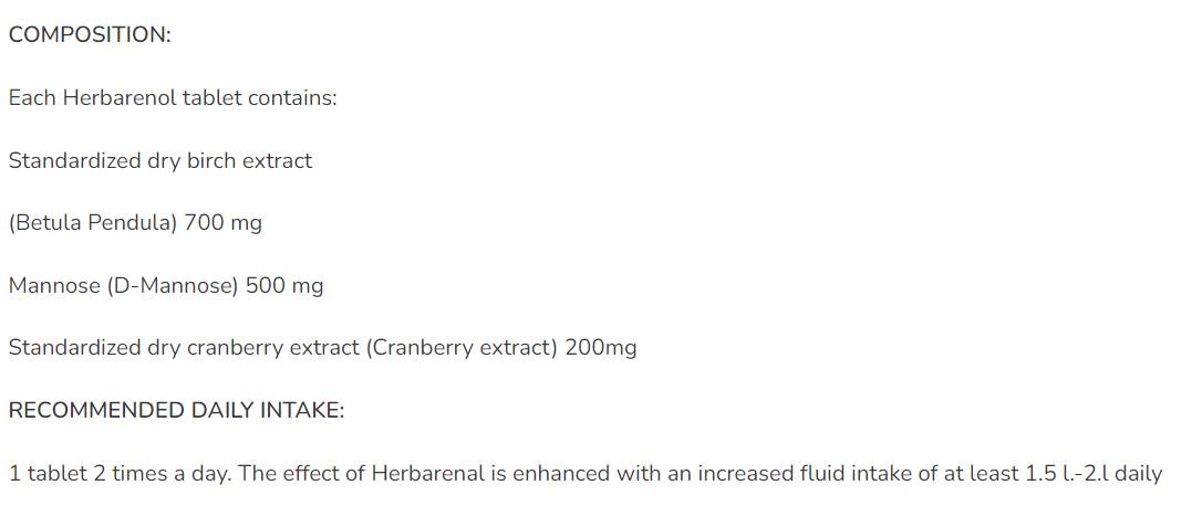 Herbarenol | Prirodni diuretik - 30 tableta
