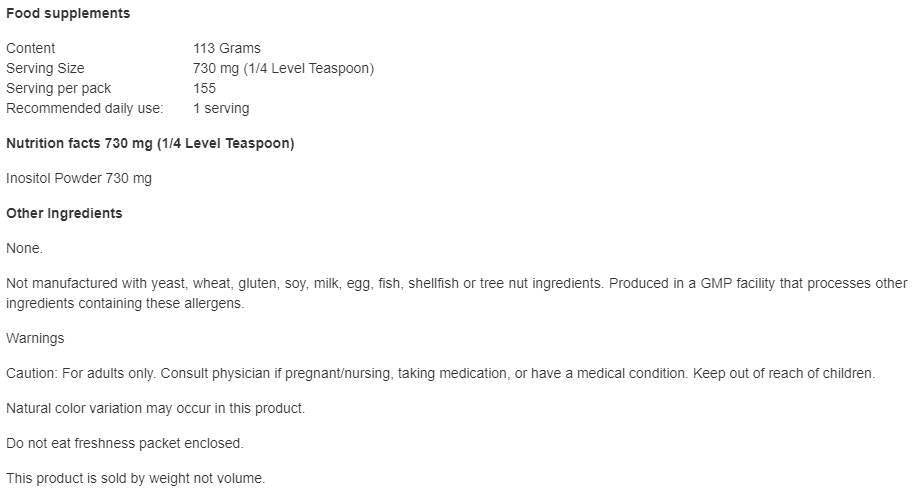 Inozitol u prahu - 226 grama