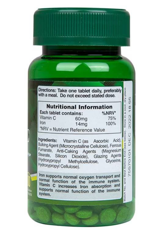 Željezo 14 mg & Vitamin C 60 mg - 100 tableta