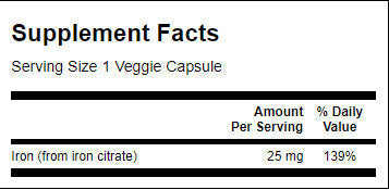 Željezni citrat 25 mg - 60 kapsula