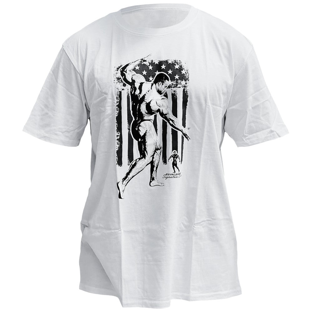 <tc>Kevin Levrone</tc> Majica | Zastava SAD-a - Bijela