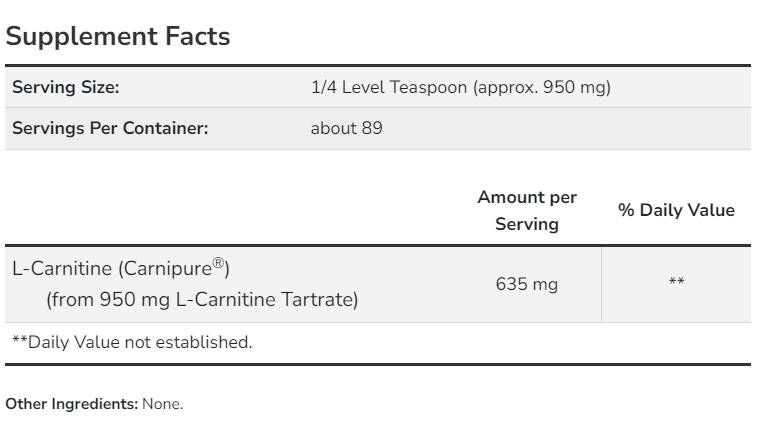L-karnitin u prahu | kao CarniPure - 85 grama