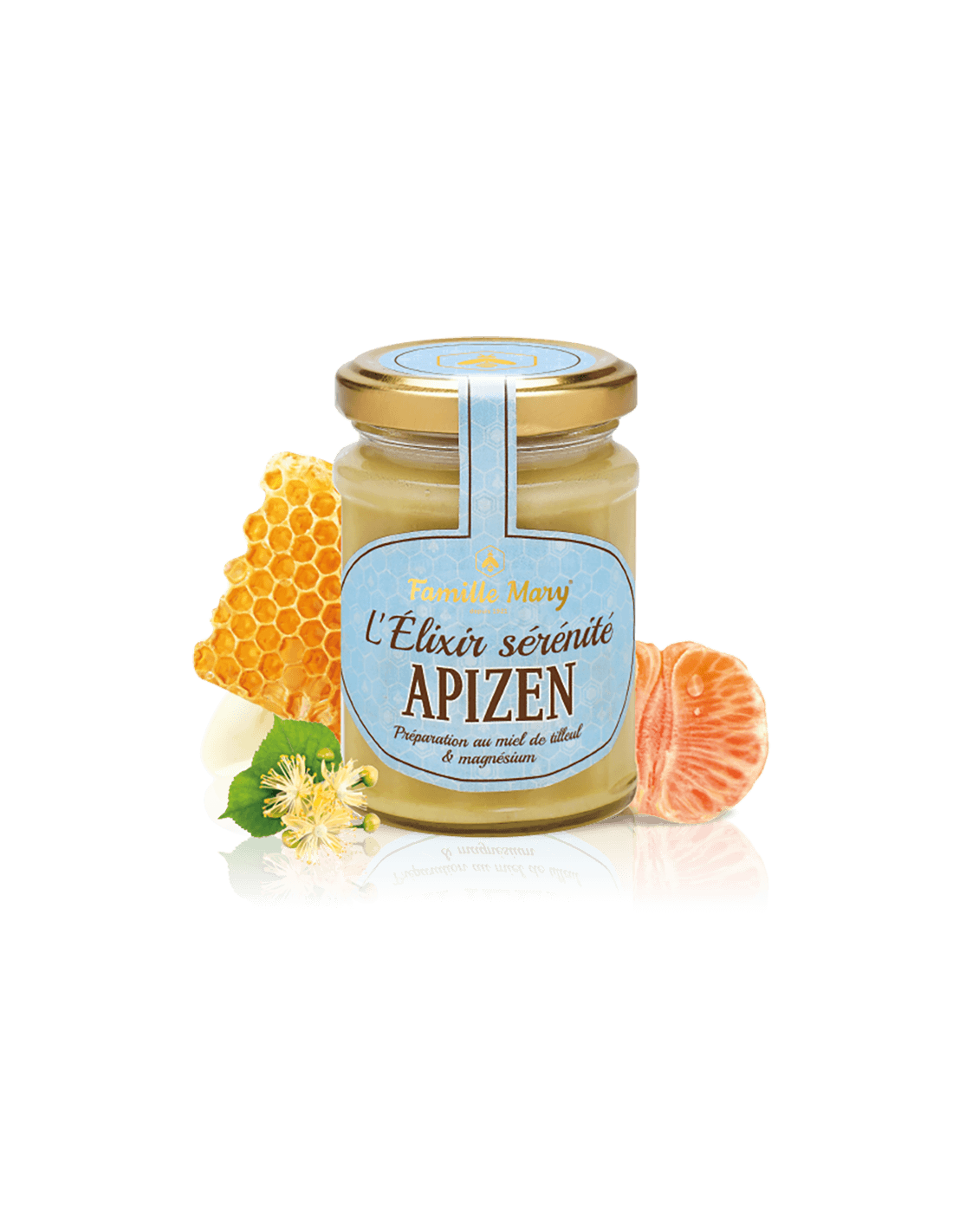 L' Elixir sérénité Apizen/ Apizen (lipov med + magnezij i eterično ulje crvene mandarine), 200 g Famille Mary