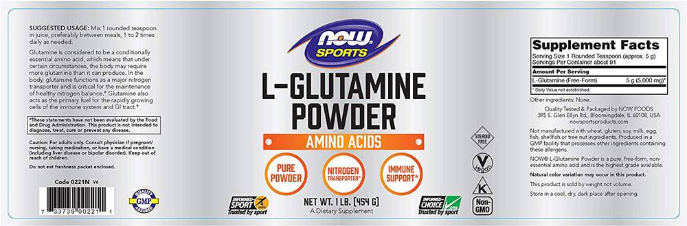 L-glutamin u prahu - 454 grama