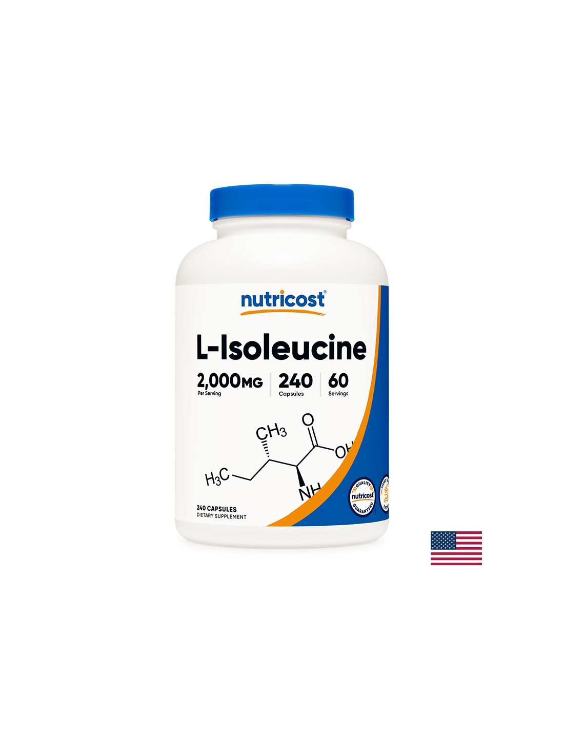 Mišićna masa i izdržljivost - L-izoleucin, 500 mg x 240 kapsula <tc>Nutricost</tc>
