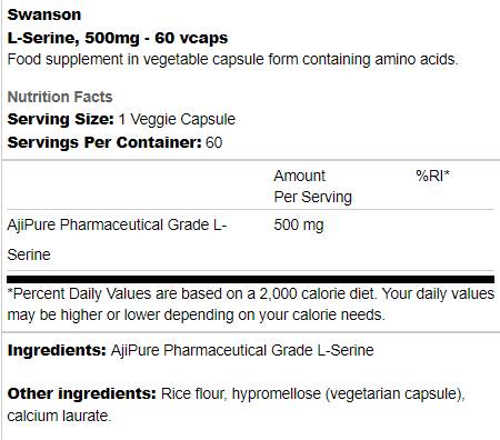 L-serin 500 mg 60 kapsula