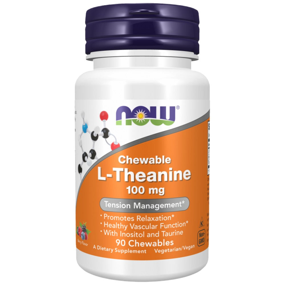 L-teanin 100 mg žvakaći | s inozitolom & Taurin - 90 tableta za žvakanje